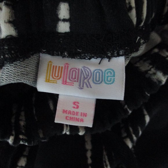 LuLaRoe Jax NWOT SMALL Black White Gray Joggers Sweatpants - Picture 3 of 6